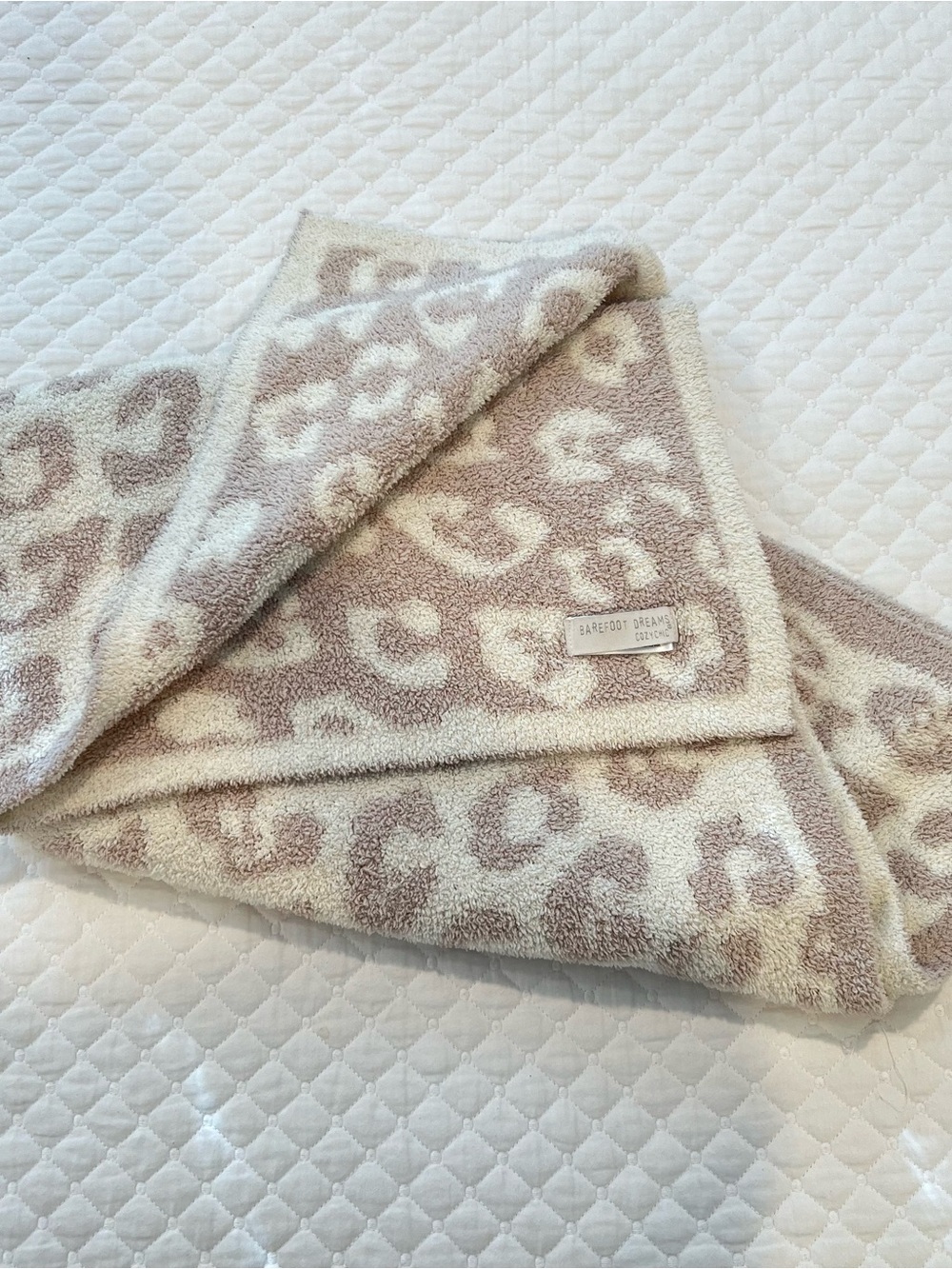 Barefoot Dreams Leopard Print Throw - Blush & Cream